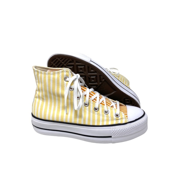 Converse Chuck Taylor Lift Platform High Yellow White Women Canvas Shoes A03298C - Picture 5 of 7